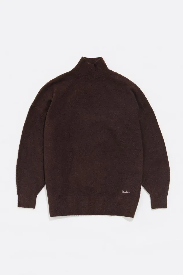 Long Dark Brown Cotton Sweater Dark Brown Women Bimba Y Lola Knitwear