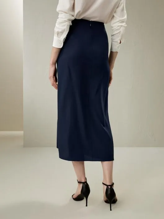 Luxury Tucked Drape Silk Split Maxi Skirt With Pleating Essential Skirt For Any Occasion Women Lilysilk Bottoms