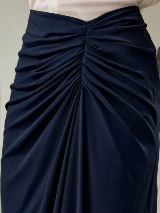 Luxury Tucked Drape Silk Split Maxi Skirt With Pleating Essential Skirt For Any Occasion Women Lilysilk Bottoms