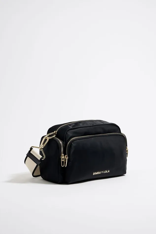 Medium Black Nylon Crossbody Bag Black Women Bimba Y Lola Crossbody Bags