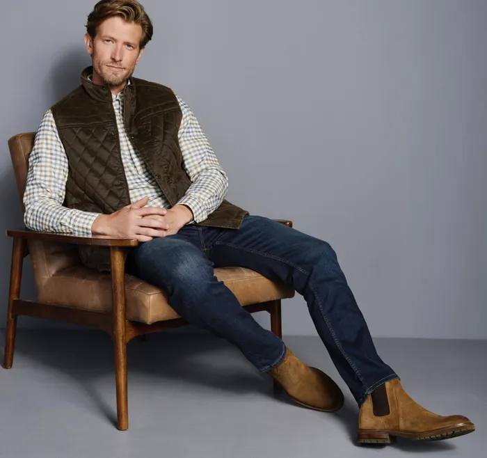 Men Antique Cotton Vest Brown JohnstonandMurphy Coats Jackets and Vests Men Antique Cotton Vest Brown JohnstonandMurphy Coats Jackets and Vests