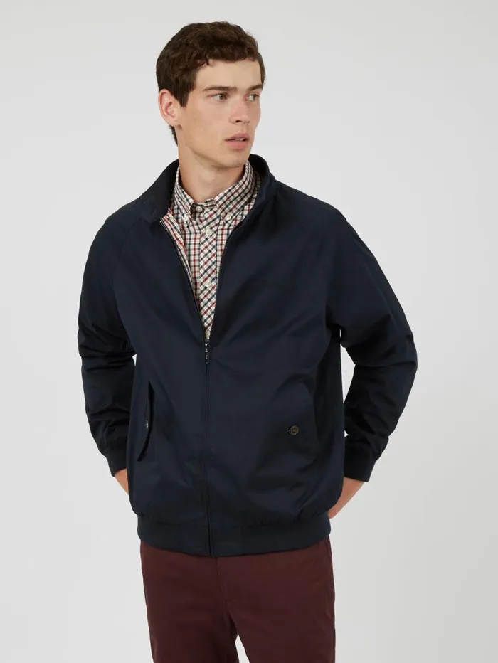 Men Ben Sherman Jackets and Outerwear Signature Harrington Jacket 8211 Dark Navy
