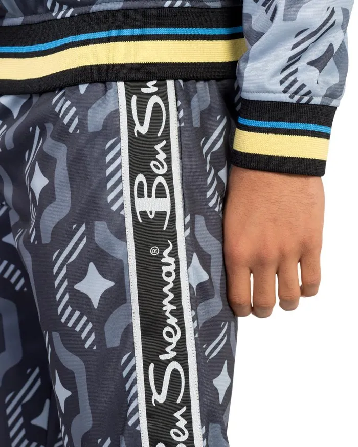 Men Ben Sherman Joggers and Track Pants X House Of Holland Geo Wallpaper Printed Tracksuit Pants