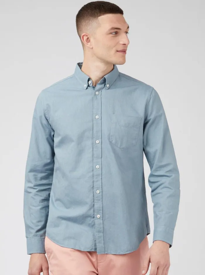 Men Ben Sherman Long Sleeve Shirts Signature Organic Oxford Shirt 8211 Blue Shadow Men Ben Sherman Long Sleeve Shirts Signature Organic Oxford Shirt 8211 Blue Shadow