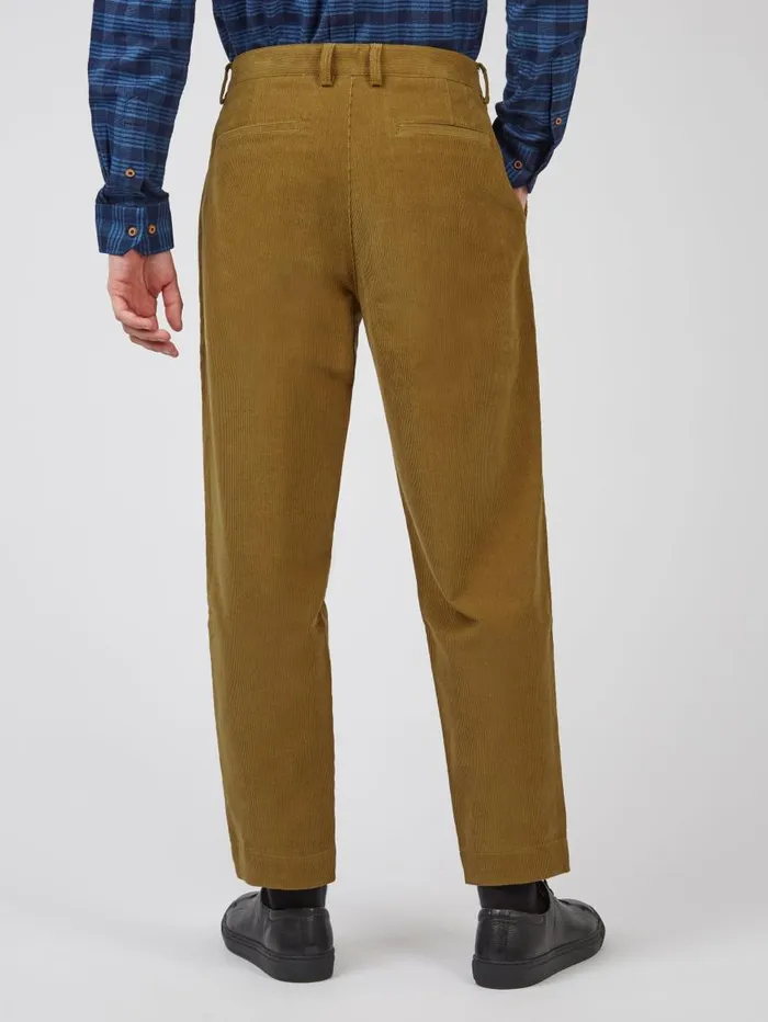 Men Ben Sherman Pants and Chinos Tapered Corduroy Trouser 8211 Bronze