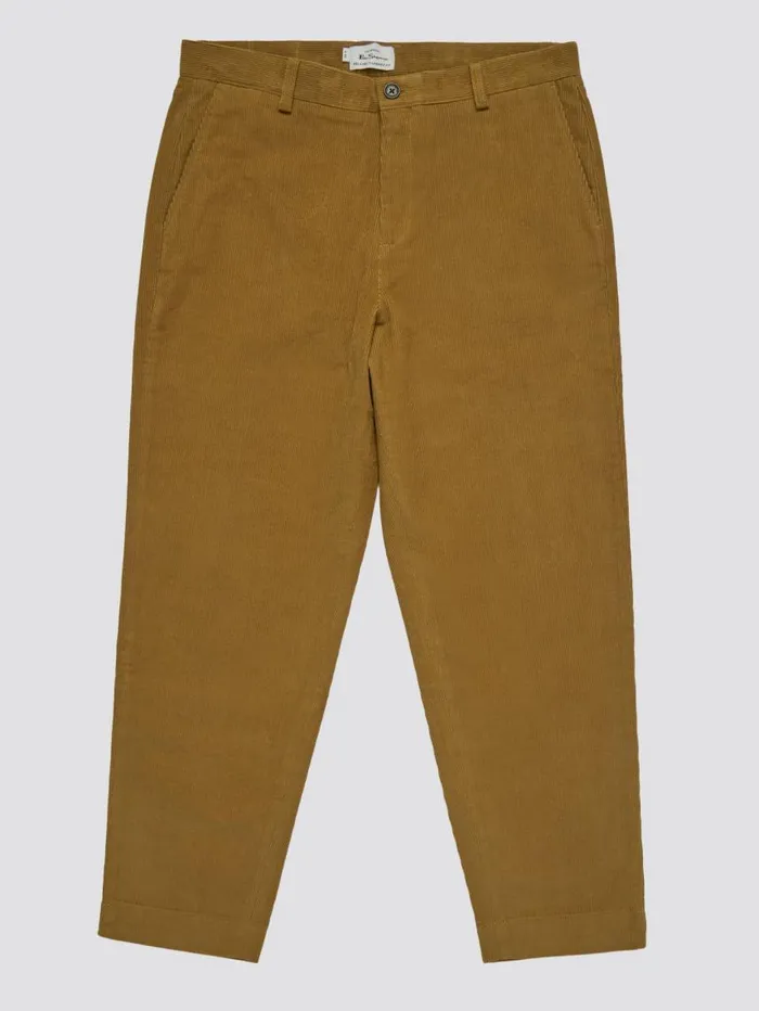 Men Ben Sherman Pants and Chinos Tapered Corduroy Trouser 8211 Bronze