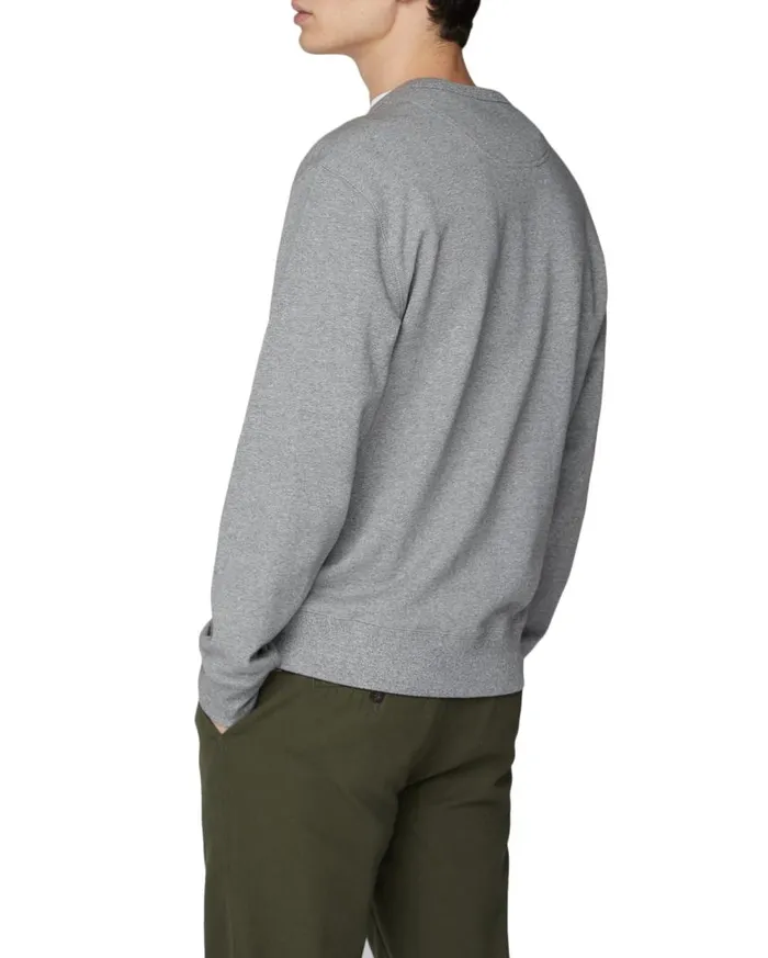 Men Ben Sherman Sweatshirts and Hoodies Crewneck Logo Sweatshirt 8211 Aluminum