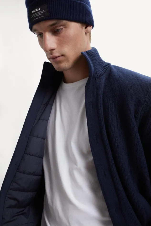 Men Blue Troca Knitted Jumper Ecoalf Knitwear