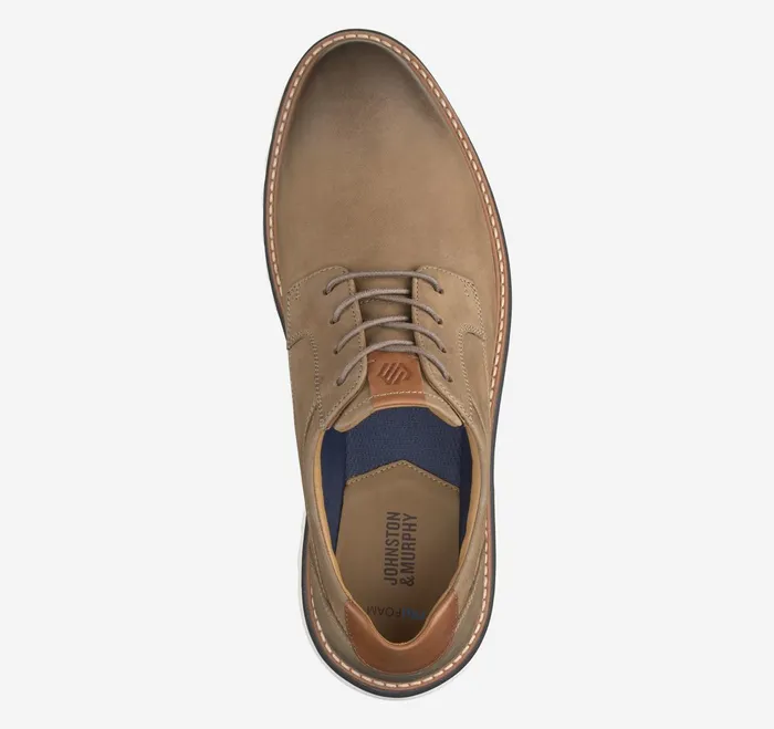 Men Braydon Plain Toe Dark Taupe Oiled Nubuck JohnstonandMurphy LaceUps