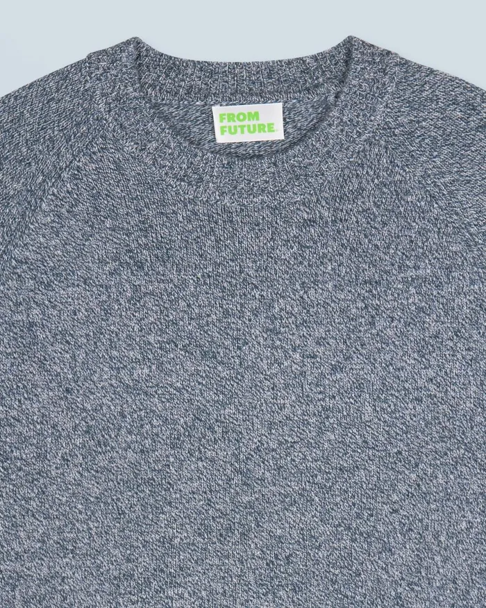 Men Cashmere Sweaters From Future Crewneck Raglan Sweater Moonlight Blue