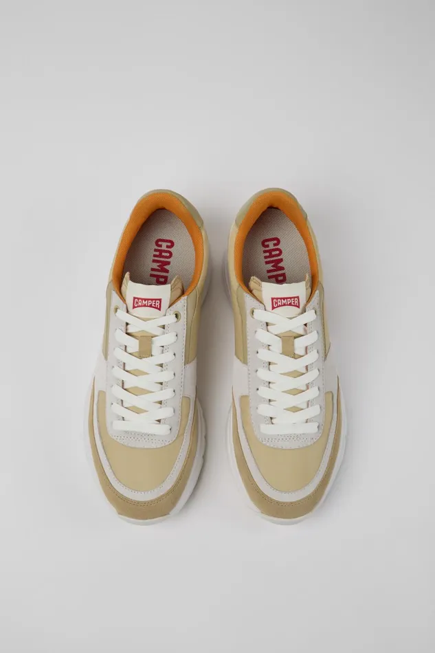 Men Drift Beige And White Nubuck Sneakers Camper Sneakers Men Drift Beige And White Nubuck Sneakers Camper Sneakers