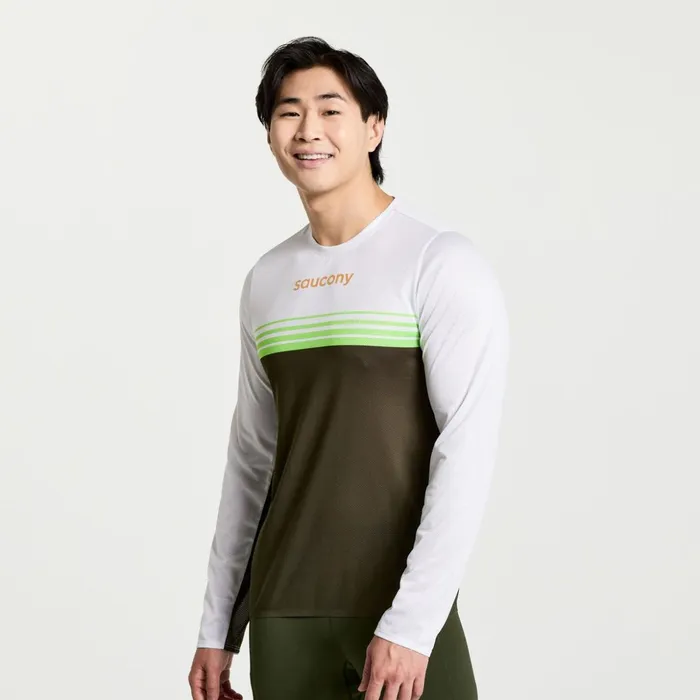 Men Elite Long Sleeve Umbra Saucony Tops
