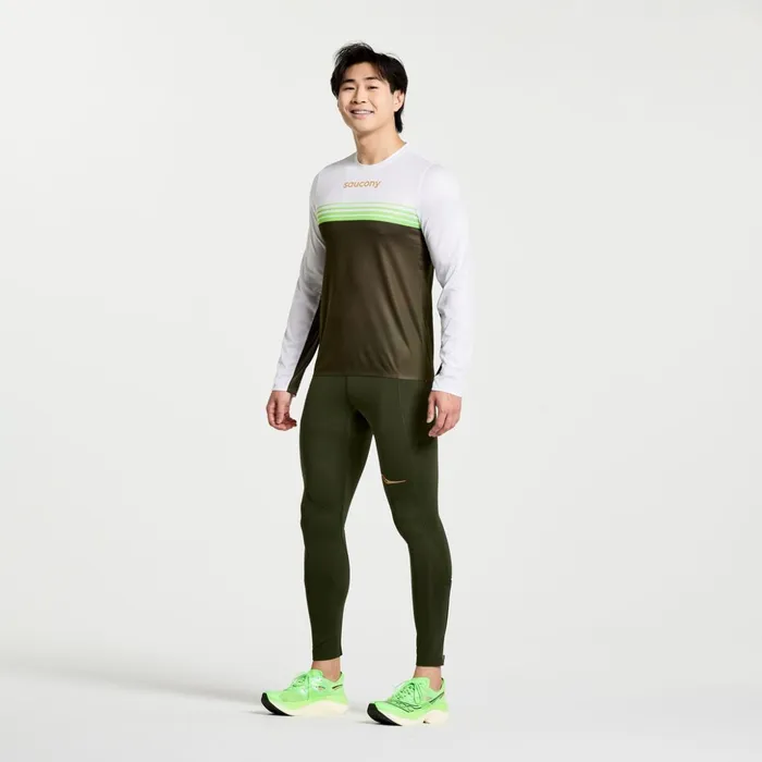 Men Elite Long Sleeve Umbra Saucony Tops