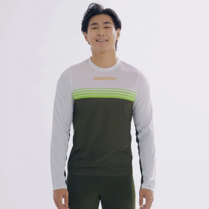 Men Elite Long Sleeve Umbra Saucony Tops