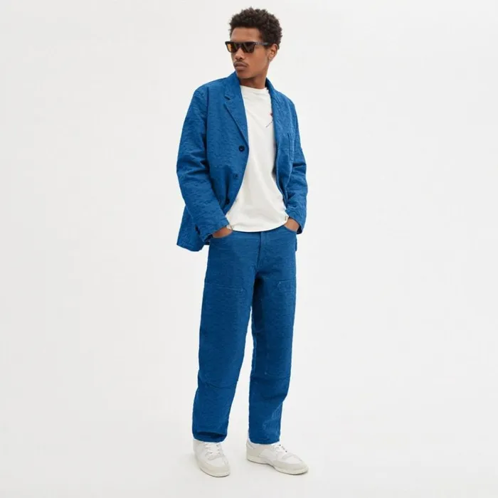 Men Jackets and Outerwear Coach Denim Blazer Royal Blue