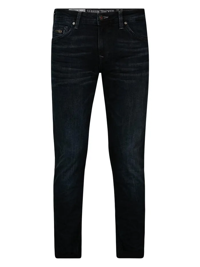 Men Jeans Petrol Industries Seaham Tracker Slim Straight Fit Blue Black