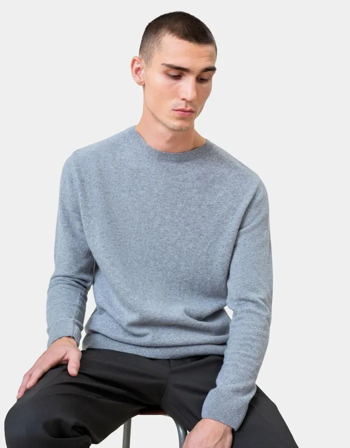 Men Knit Sweaters Colorful Standard Light Merino Wool Crew Dusty Olive