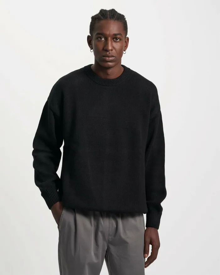 Men Knit Sweaters Colorful Standard Oversized Merino Wool Crew Soft Lavender