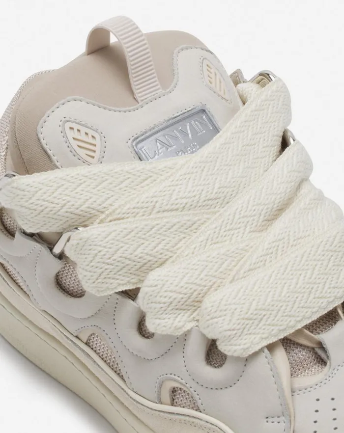 Men Lanvin Sneakers Leather Curb Sneakers Peach Men Lanvin Sneakers Leather Curb Sneakers Peach