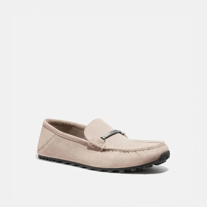 Men Loafers and Drivers Coach Collapsible Heel Driver Oat