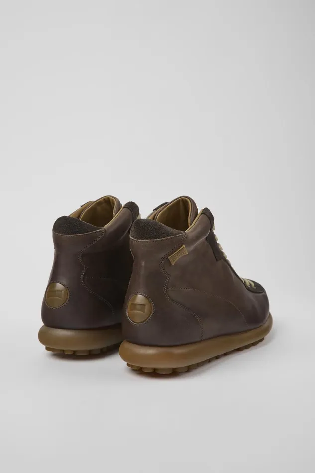 Men Pelotas Dark Brown Vegetable Tanned Leather Shoes Camper Ankle Boots Men Pelotas Dark Brown Vegetable Tanned Leather Shoes Camper Ankle Boots