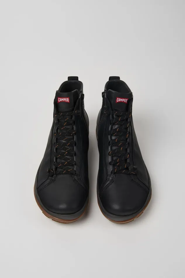 Men Peu Pista GORETEX Black Leather Ankle Boots Camper Ankle Boots Men Peu Pista GORETEX Black Leather Ankle Boots Camper Ankle Boots