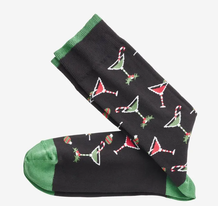 Men Pima Cotton HolidayThemed Socks Black Holiday Martinis JohnstonandMurphy Socks Men Pima Cotton HolidayThemed Socks Black Holiday Martinis JohnstonandMurphy Socks