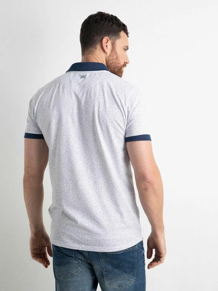 Men Polo Shirts Petrol Industries Polo Shirt With An AllOver Print Bright White