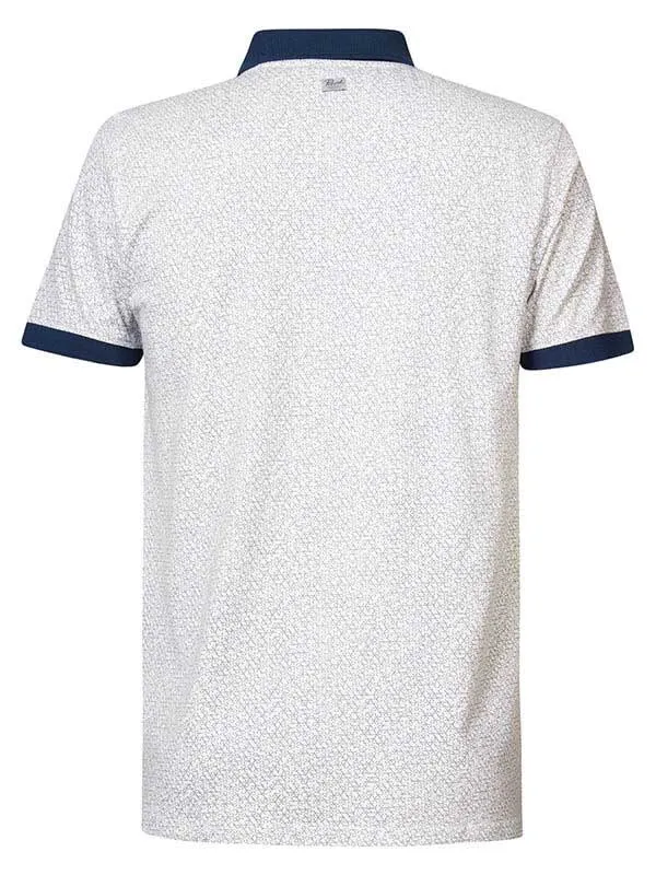 Men Polo Shirts Petrol Industries Polo Shirt With An AllOver Print Bright White