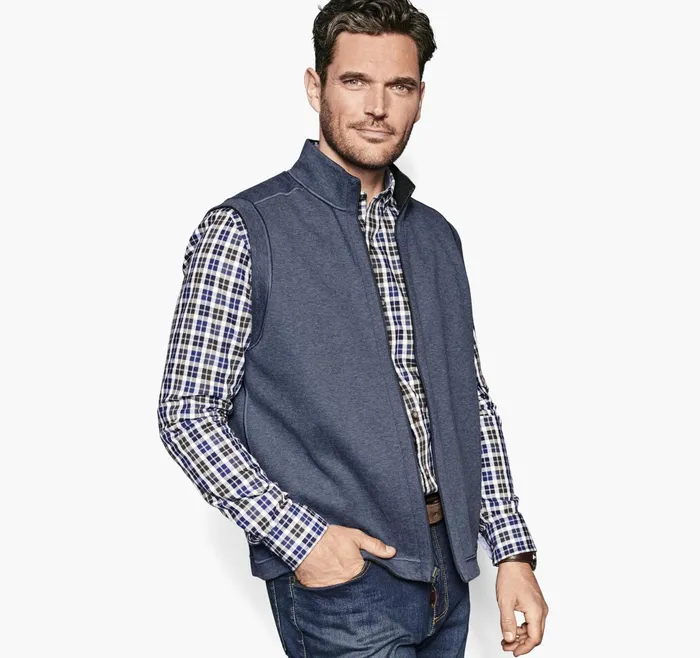 Men Reversible Solid Vest Charcoalblue JohnstonandMurphy Coats Jackets and Vests Men Reversible Solid Vest Charcoalblue JohnstonandMurphy Coats Jackets and Vests