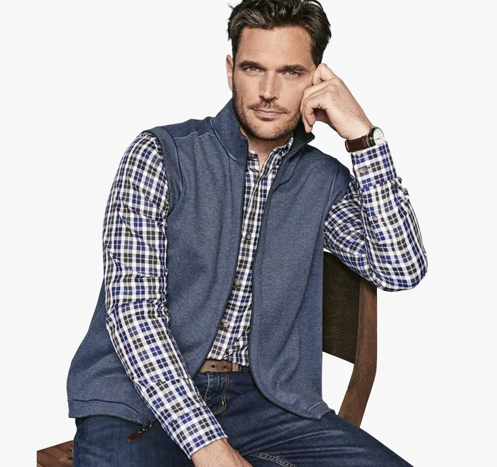 Men Reversible Solid Vest Charcoalblue JohnstonandMurphy Coats Jackets and Vests Men Reversible Solid Vest Charcoalblue JohnstonandMurphy Coats Jackets and Vests