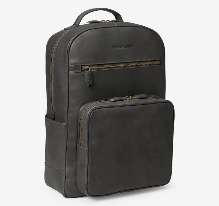 Men Rhodes Backpack Black Full Grain JohnstonandMurphy Backpacks and Briefcases