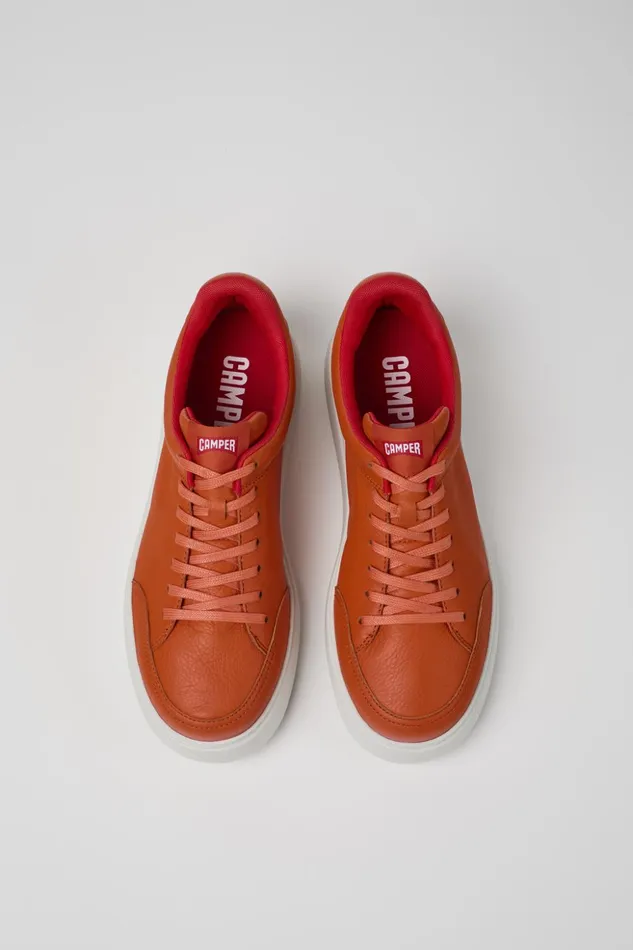 Men Runner K21 Orange Leather Sneakers Camper Sneakers