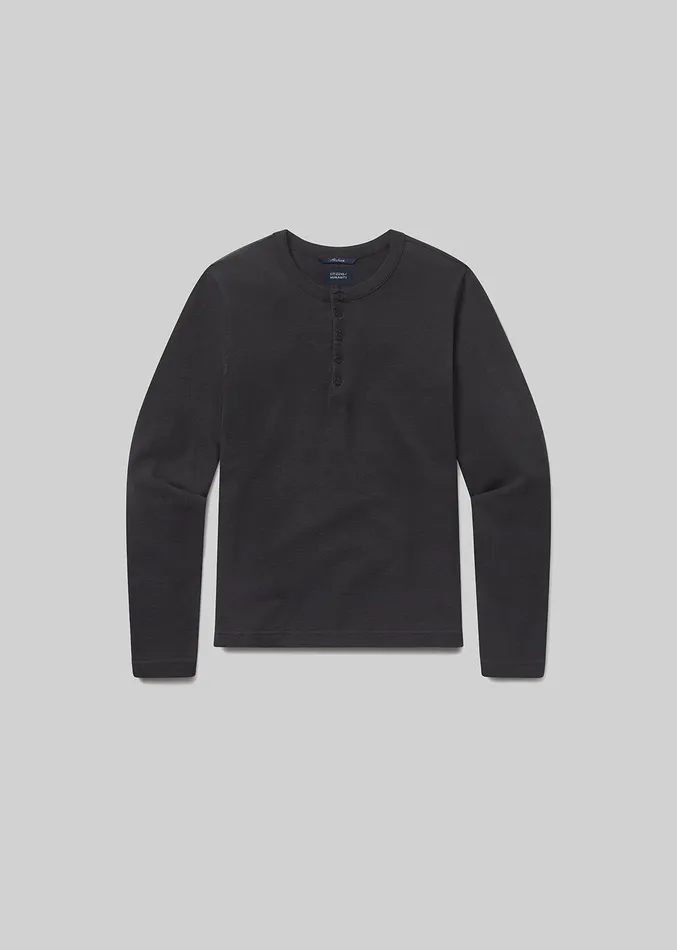 Men Shirts Citizens Of Humanity Classic Henley In Washed Black