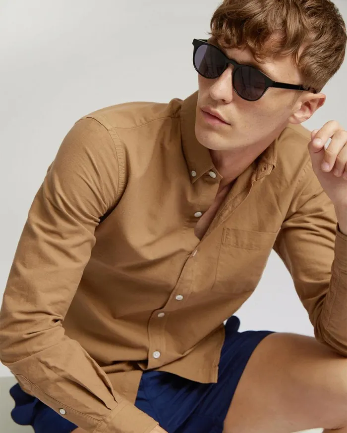 Men Shirts Colorful Standard Organic Button Down Shirt Sandstone Orange
