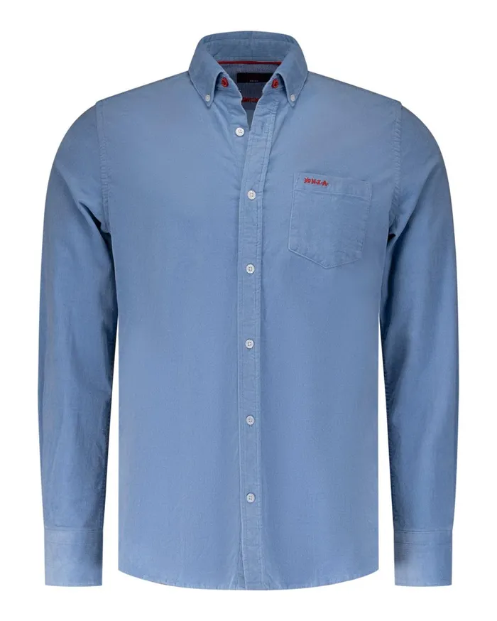 Men Shirts NZA New Zealand Auckland Blue Stretch Cotton Shirt 8211 Brave Blue