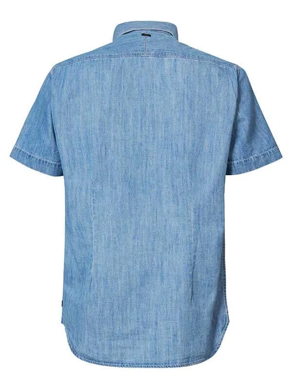 Men Shirts Petrol Industries Denim Shirt Bleached Indigo