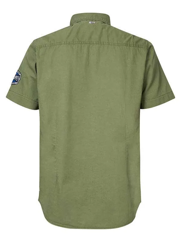 Men Shirts Petrol Industries ShortSleeved Shirt Dusty Army