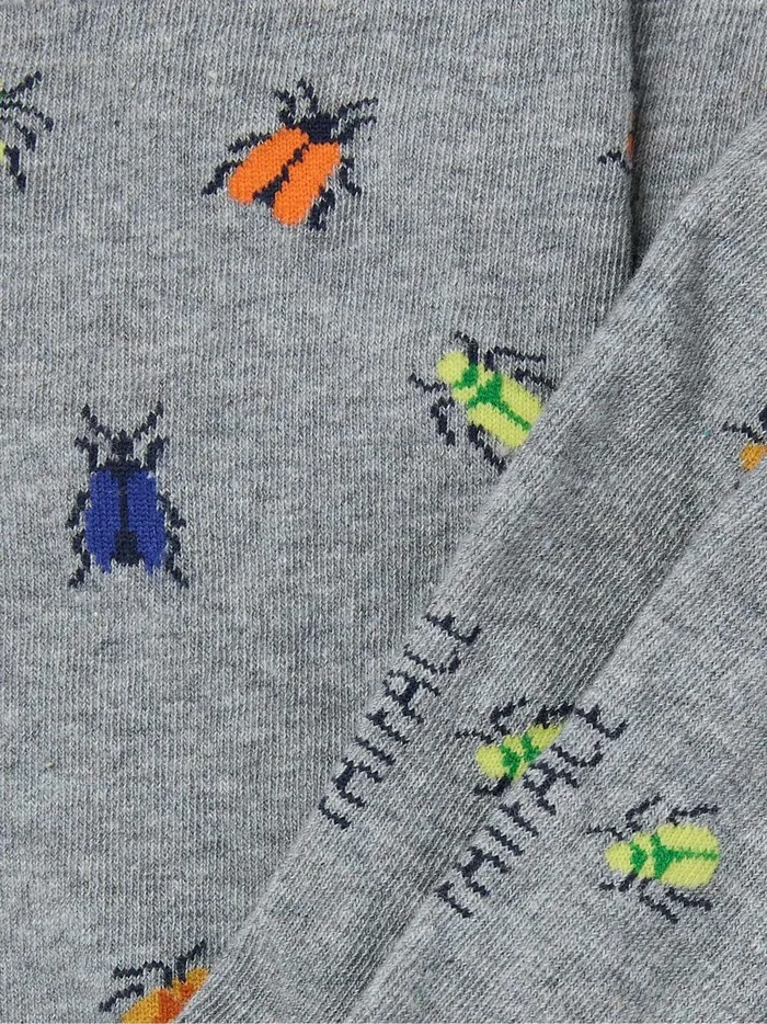 Men Socks Fat Face Grey Bugs Socks 1 Pack