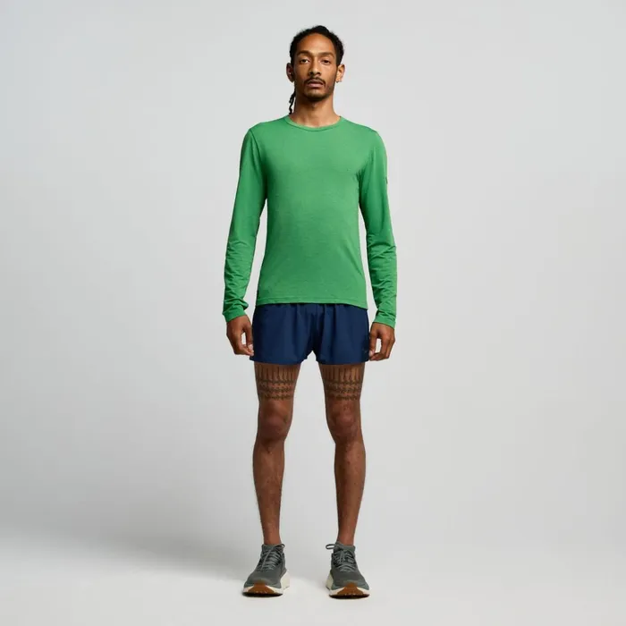 Men Stopwatch Long Sleeve Juniper Heather Saucony Tops