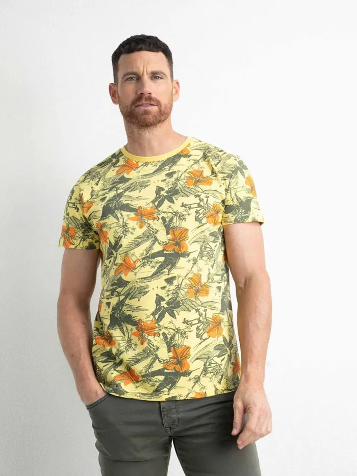 Men TShirts Petrol Industries Botanical TShirt Fresh Lemon