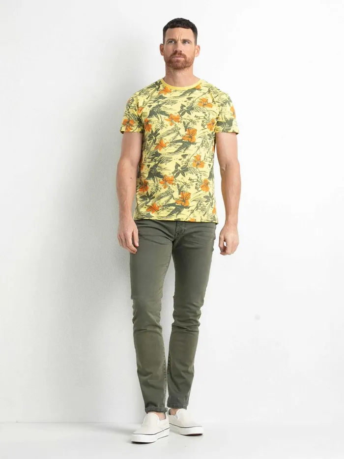 Men TShirts Petrol Industries Botanical TShirt Fresh Lemon