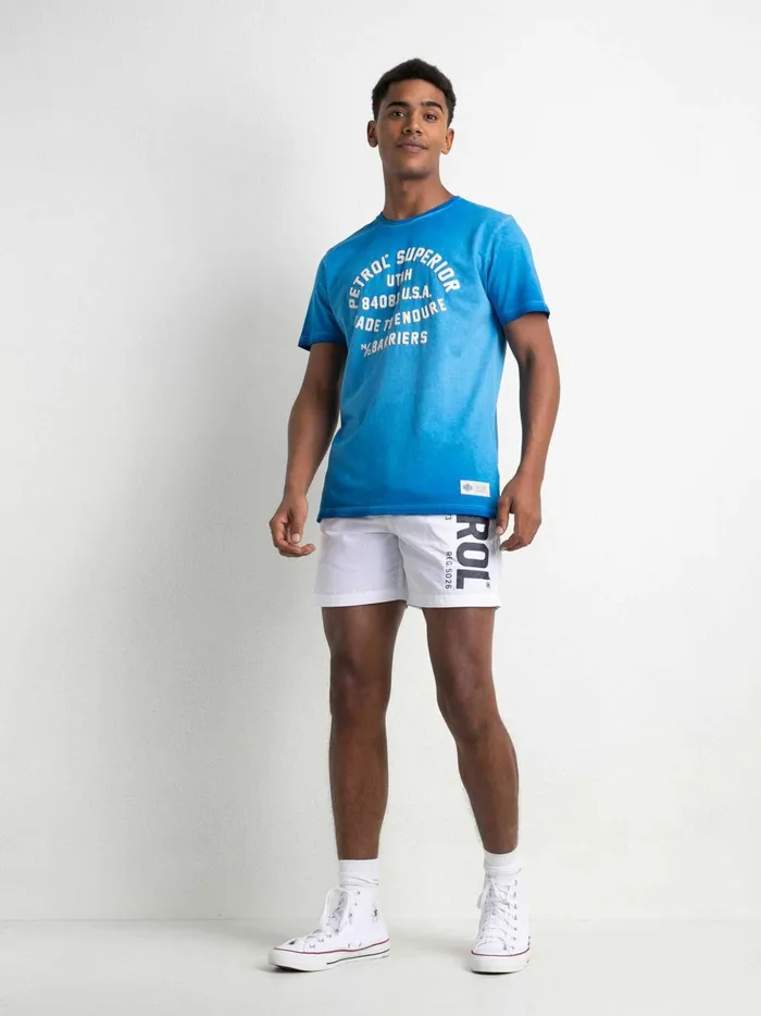 Men TShirts Petrol Industries Summery TShirt Electric Blue