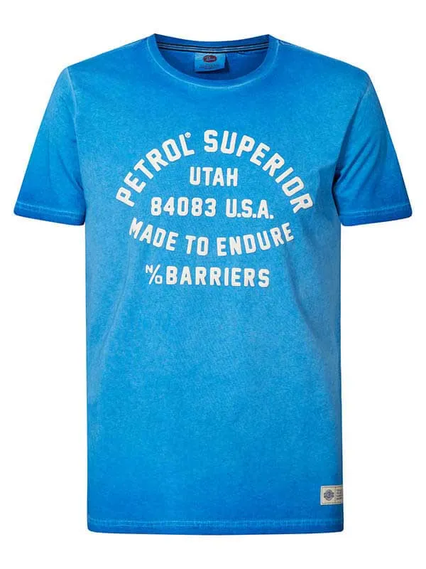 Men TShirts Petrol Industries Summery TShirt Electric Blue