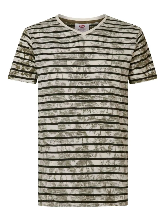 Men TShirts Petrol Industries VNeck TShirt Chalk White