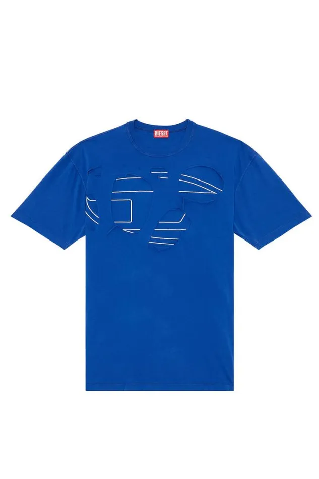 Men TStrapoval Blue Diesel Tshirts Men TStrapoval Blue Diesel Tshirts