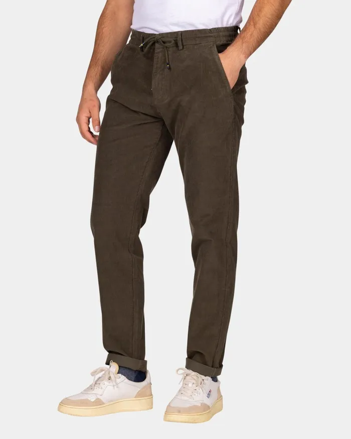 Men Trousers NZA New Zealand Auckland Corduroy Dark Green Chino 8211 Gravel Green