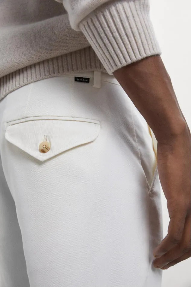 Men White Jablillo Trousers Ecoalf Trousers