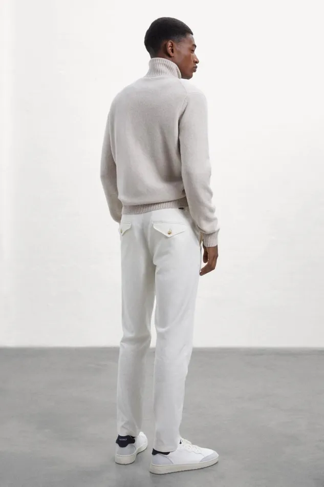 Men White Jablillo Trousers Ecoalf Trousers