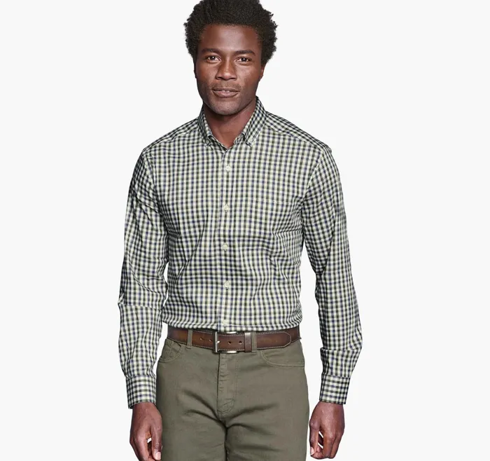 Men Xc4 Sport LongSleeve Shirt Olive Tattersall JohnstonandMurphy Shirts Men Xc4 Sport LongSleeve Shirt Olive Tattersall JohnstonandMurphy Shirts